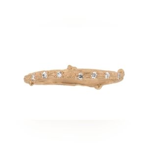 Yellow gold Twig Band with Scattered Diamonds